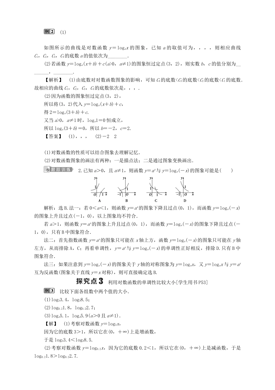 高中数学 第3章 指数函数、对数函数和幂函数 3.2 对数函数 3.2.2 对数函数 第1课时 对数函数的概念、图象及性质学案 苏教版必修1-苏教版高一必修1数学学案_第3页