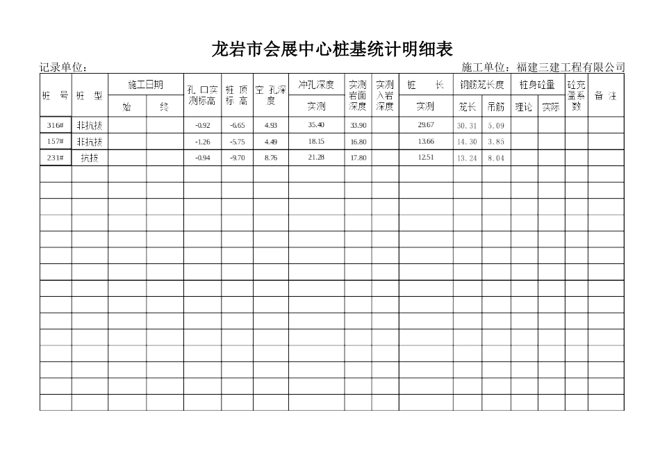 桩基统计明细表_第1页