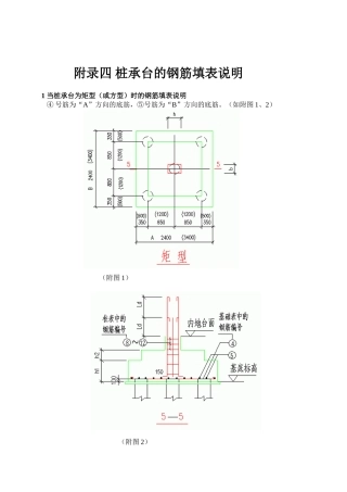 桩承台的钢筋填表说明