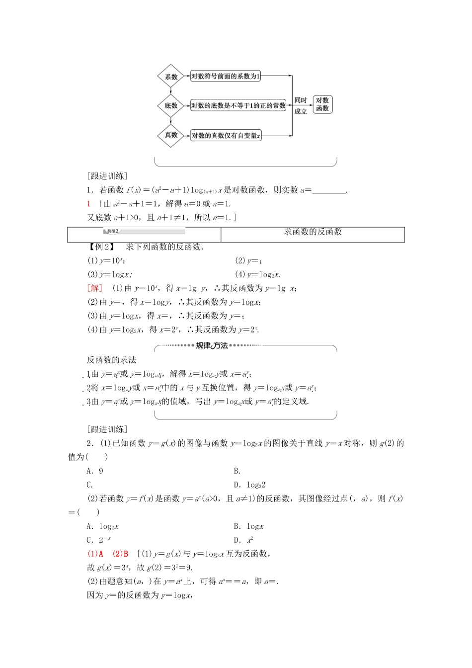 高中数学 第3章 指数函数和对数函数 5 对数函数 5.1 对数函数的概念 5.2 对数函数y＝log2x的图像和性质学案 北师大版必修1-北师大版高一必修1数学学案_第3页