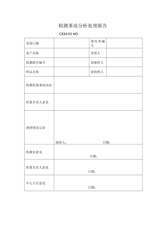 检测事故分析处理报告