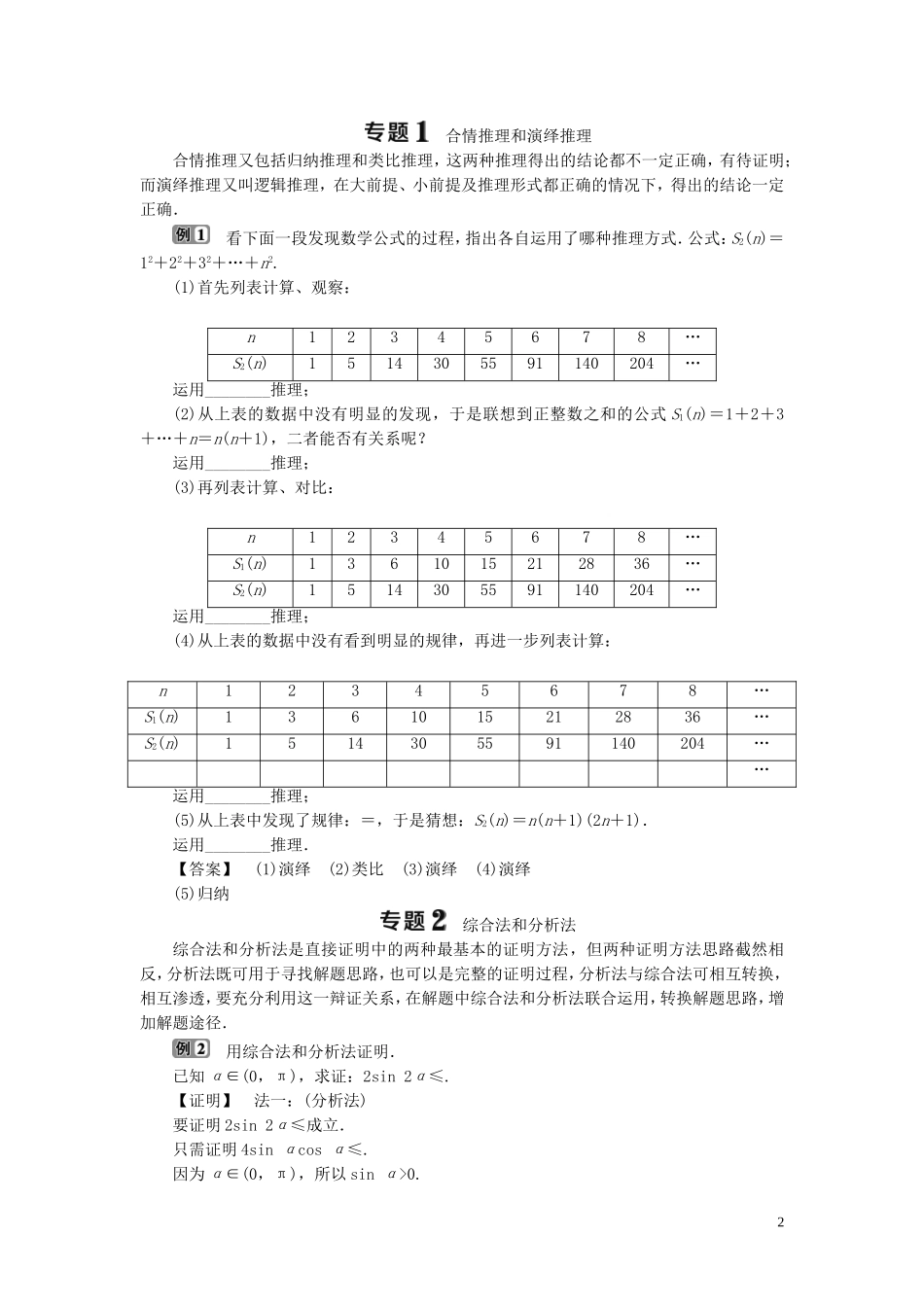 高中数学 第6章 推理与证明章末复习提升课学案 湘教版选修2-2-湘教版高二选修2-2数学学案_第2页