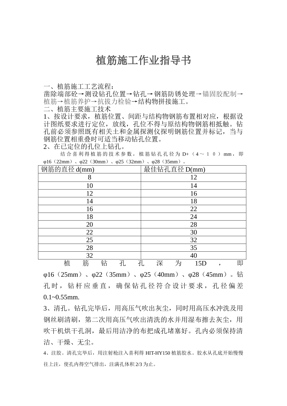 植筋施工作业指导书_第1页