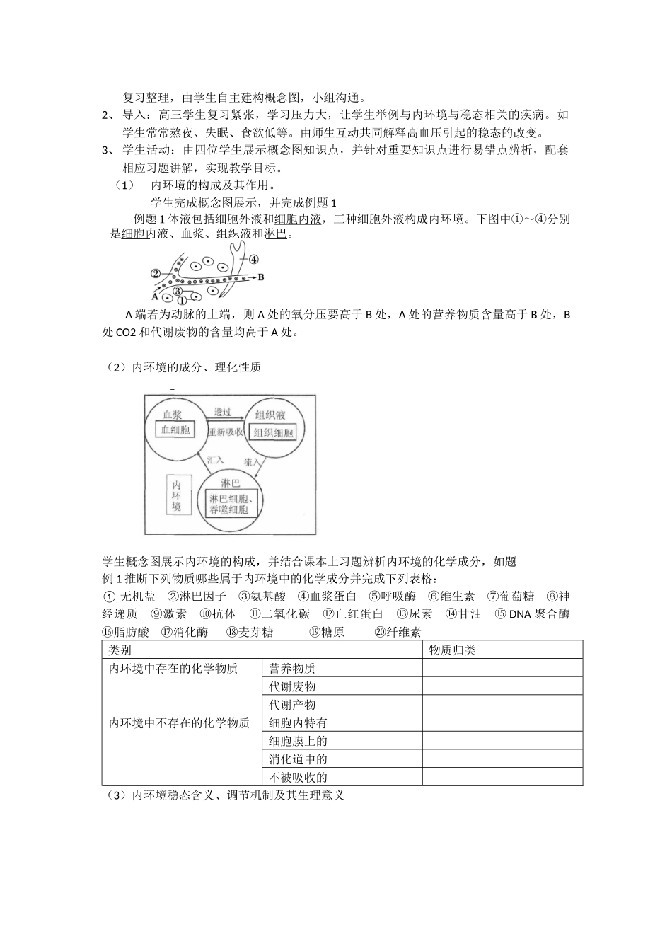 概念图在高中复习课的应用——以人体内环境与稳态专题为例_第2页