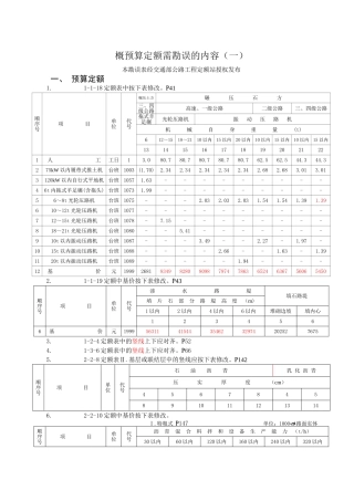 概预算定额需勘误的内容
