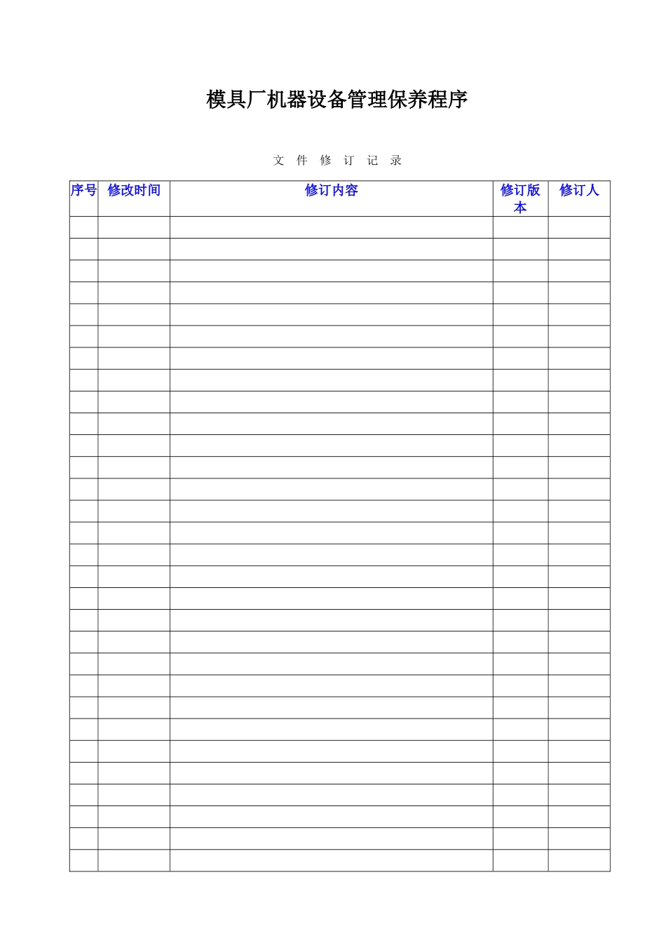 模具厂机器设备管理保养程序_第1页