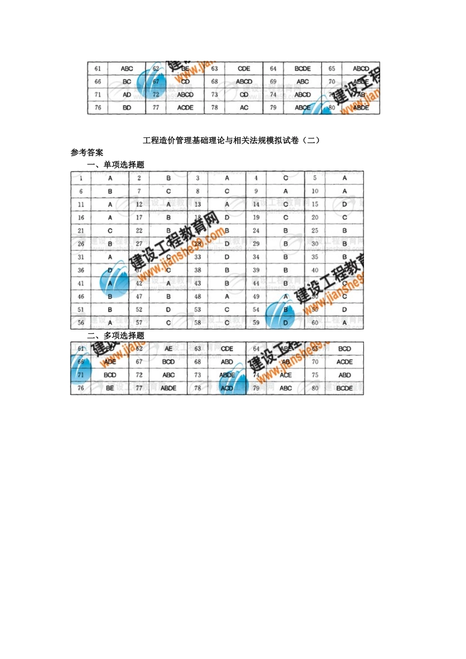 模拟试题参考答案_第2页