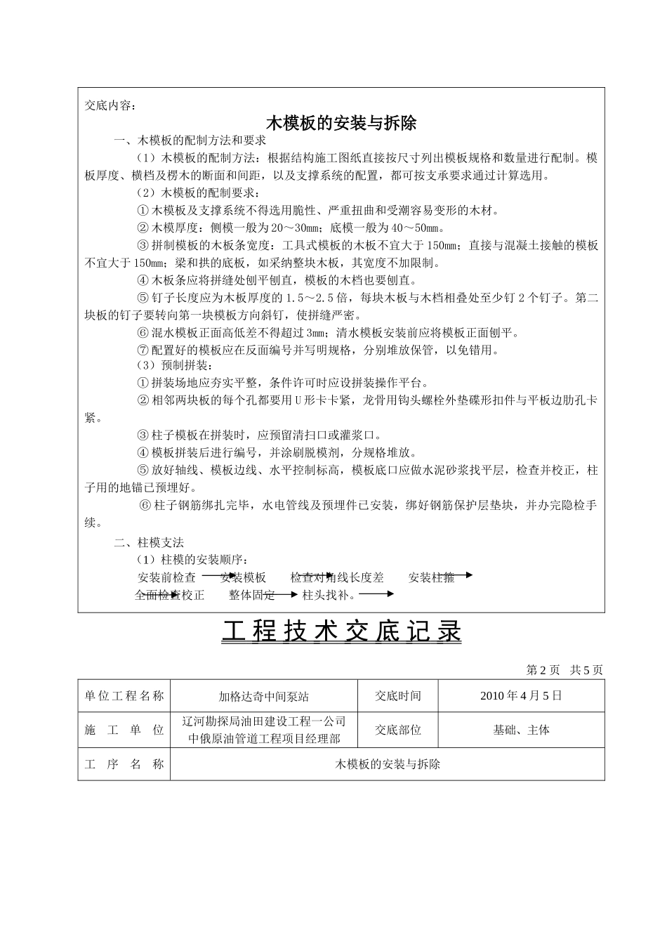 模板制安技术交底_第2页