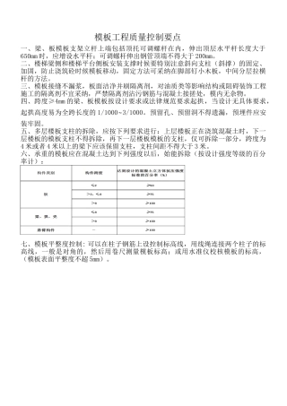模板质量控制要点