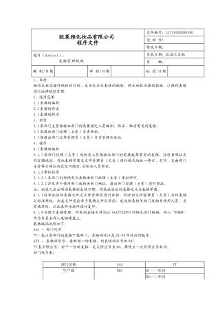 欧莱雅表格管理规程6页