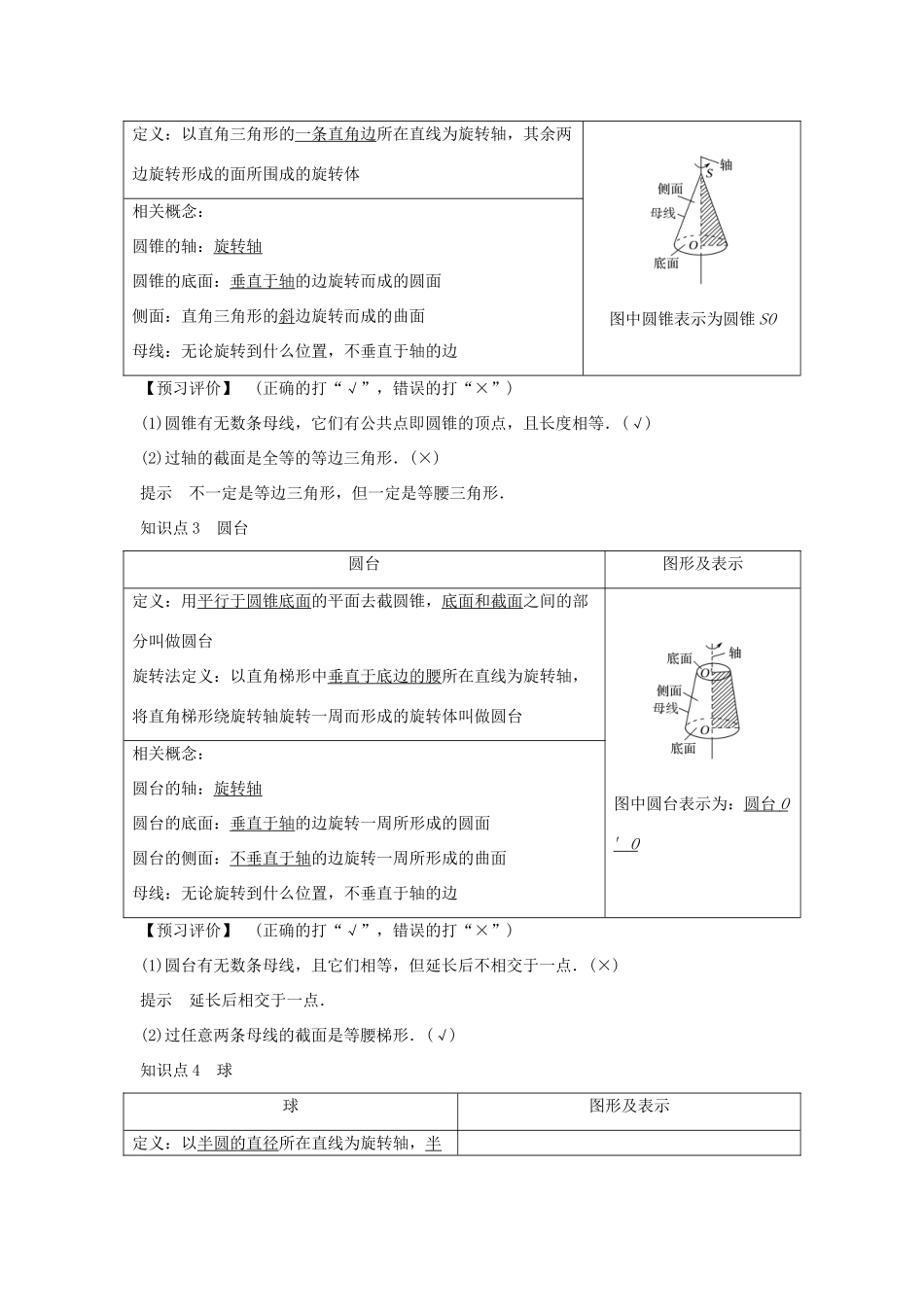 高中数学 第一章 空间几何体 1.1 空间几何体的结构 第2课时 圆柱、圆锥、圆台、球及简单组合体的结构特征学案 新人教A版必修2-新人教A版高一必修2数学学案_第2页