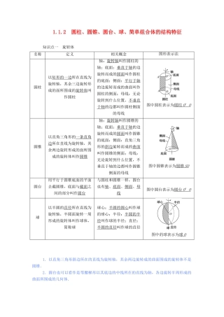 高中数学 第一章 空间几何体 1.1.2 圆柱、圆锥、圆台、球、简单组合体的结构特征学案（含解析）新人教A版必修2-新人教A版高一必修2数学学案