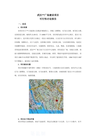 武汉某广场建设项目可行性研究报告