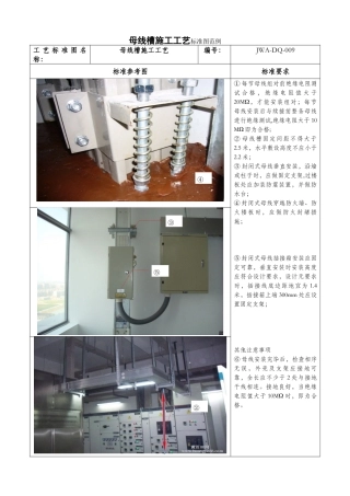 母线槽施工工艺标准