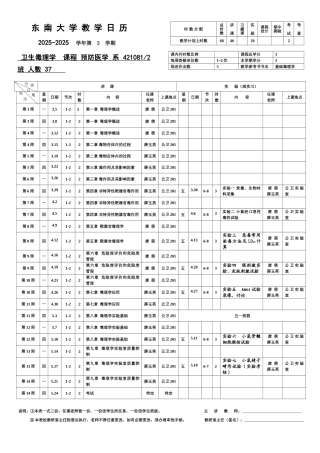 毒理学11-12第三学期教学日历20120250