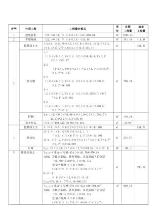 毕业设计综合楼工程量计