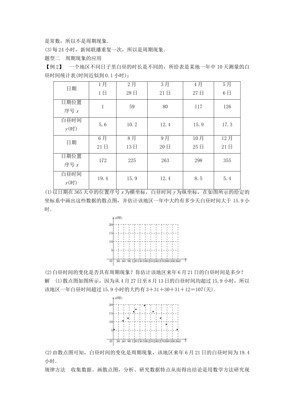 高中数学 第一章 三角函数 1 周期现象学案 北师大版必修4-北师大版高一必修4数学学案_第2页