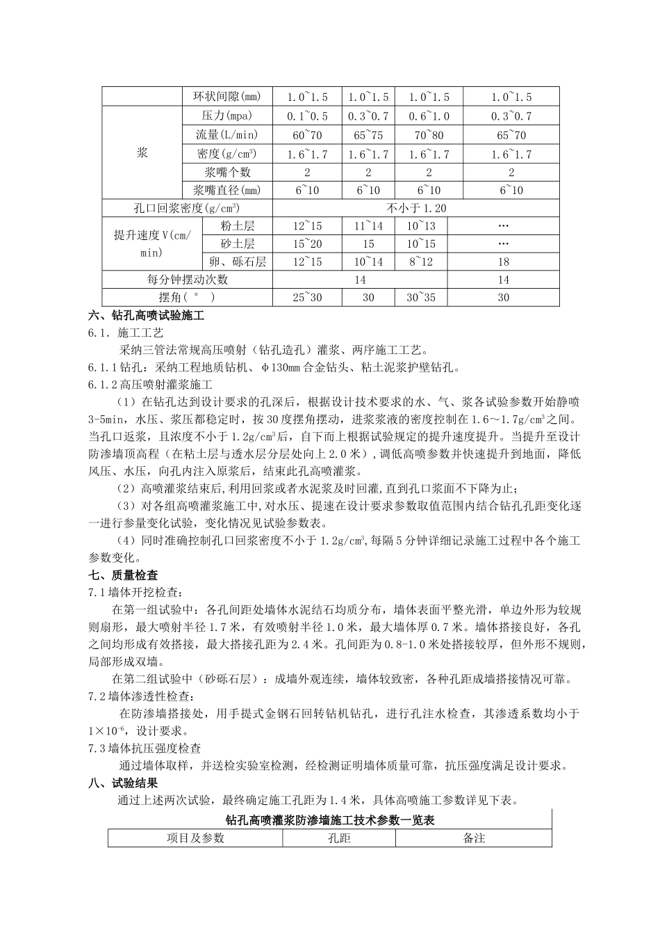 水利枢纽右副坝i标钻孔高喷防渗墙试验施工_第2页