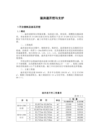 水利枢纽工程溢洪道开挖与支护施工方案