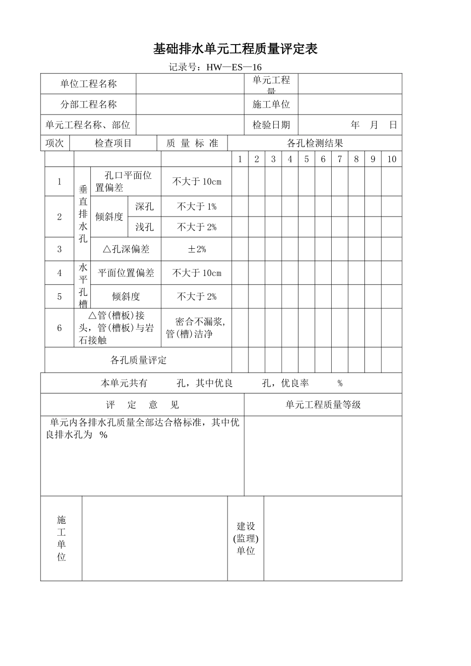 水工隧洞回填灌浆单元工程质量评定表_第2页
