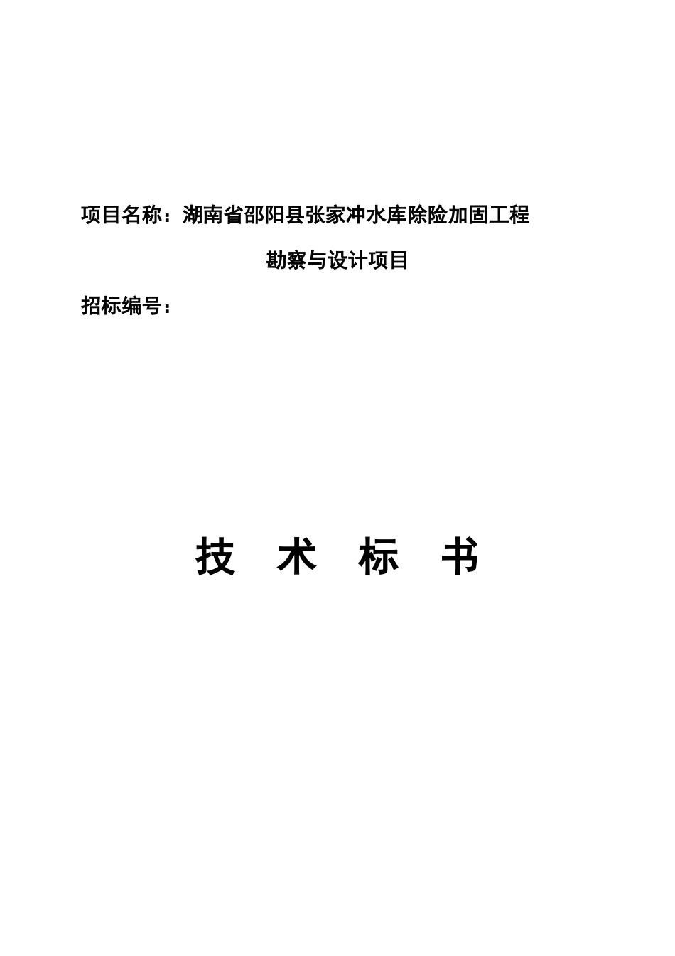 水库除险加固工程设计投标文件_第1页