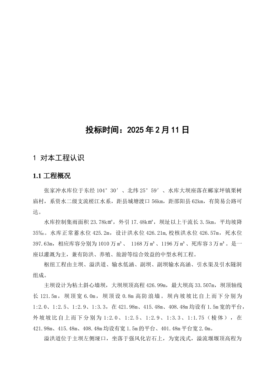 水库除险加固工程设计投标文件_第2页