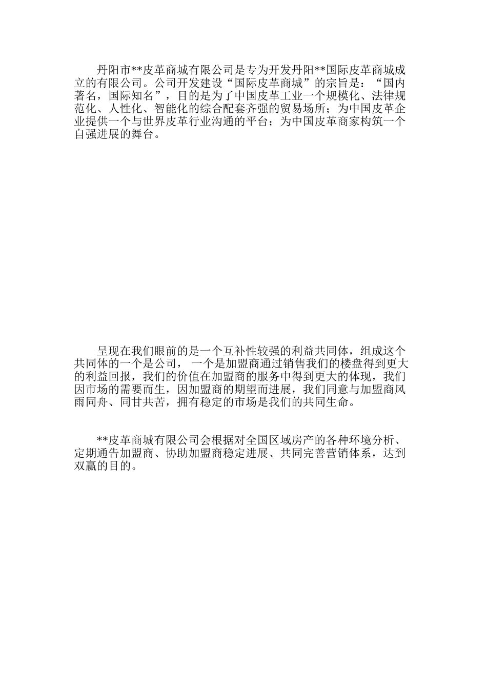 江苏丹阳某皮革商城加盟招商手册_第2页