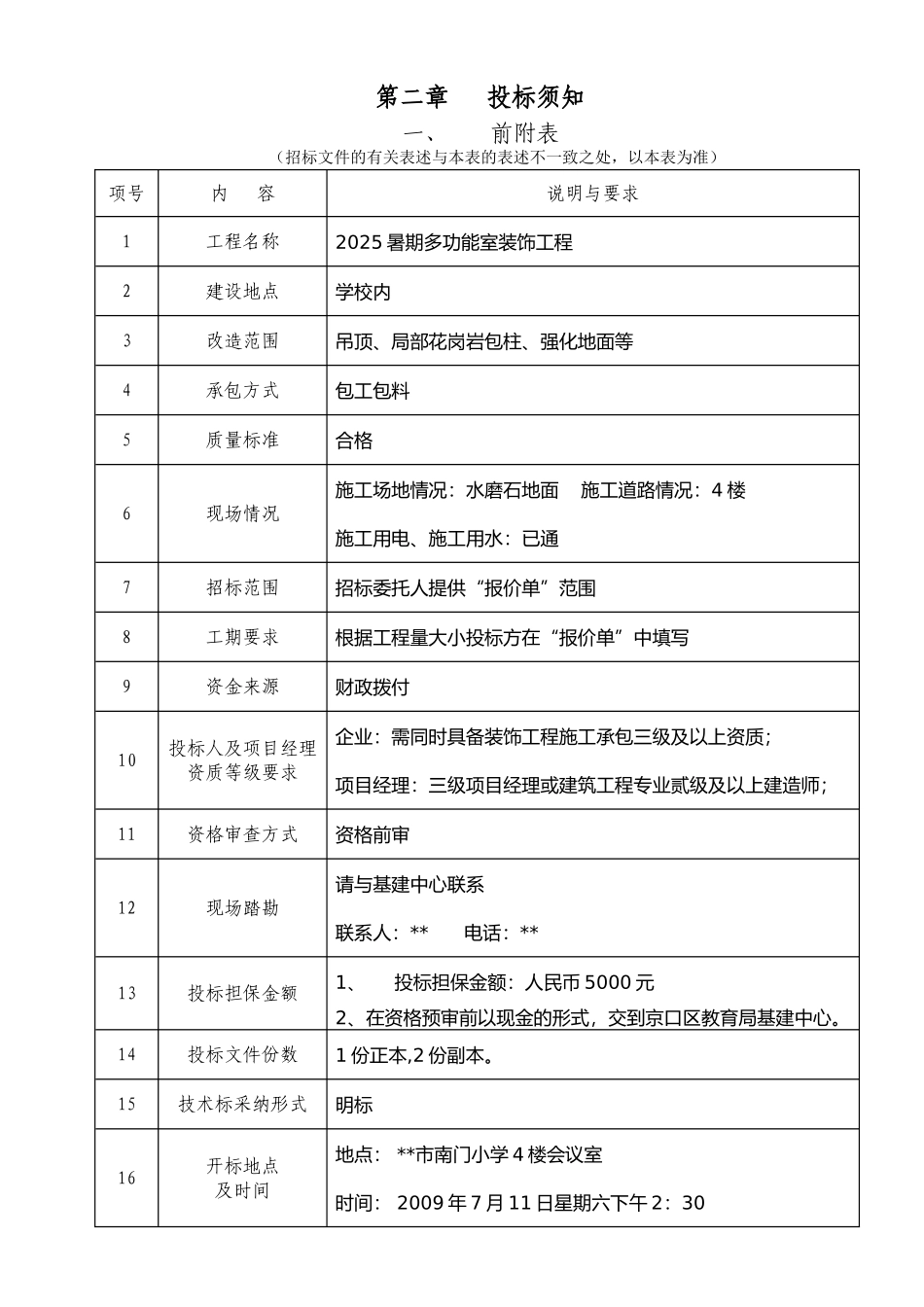 江苏省某小学多功能室装饰工程施工招标文件_第3页