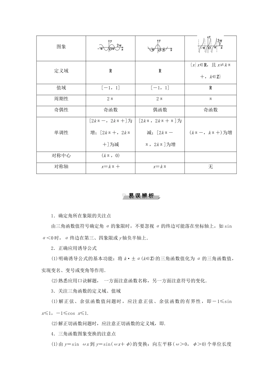 高中数学 第一章 基本初等函数（Ⅱ）章末复习提升课学案 新人教B版必修4-新人教B版高一必修4数学学案_第2页