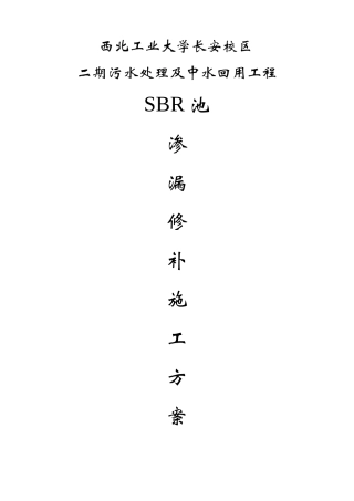 污水池防水砂浆修补专项施工方案
