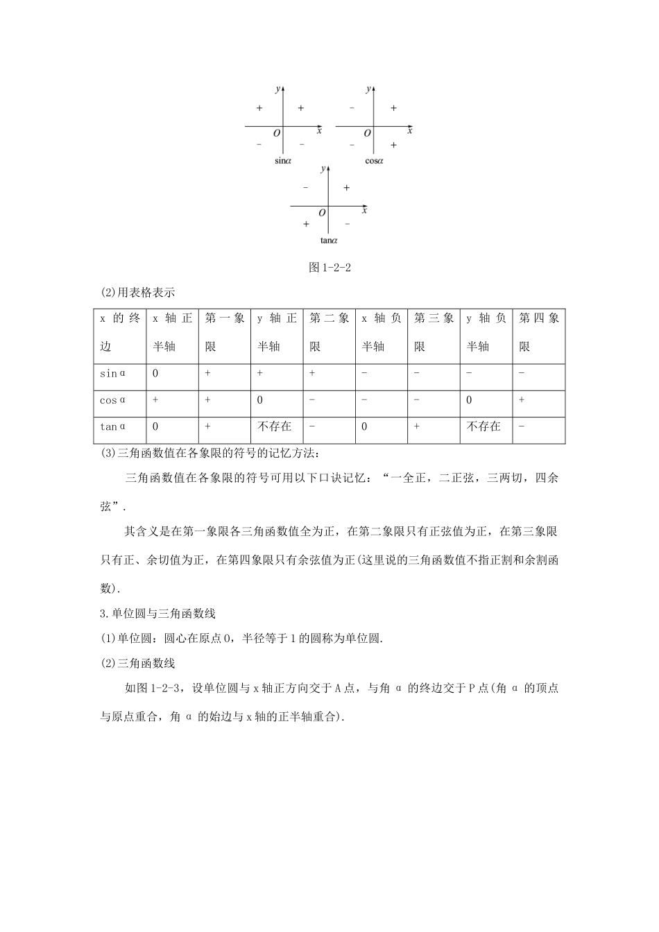 高中数学 第一章 基本初等函数（II）1.2 任意角的三角函数知识导航学案 新人教B版必修4-新人教B版高一必修4数学学案_第2页