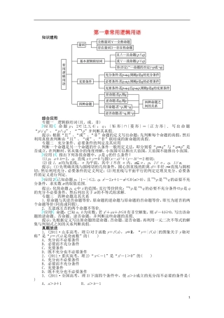 高中数学 第一章 常用逻辑用语学案 新人教B版选修2-1-新人教B版高二选修2-1数学学案