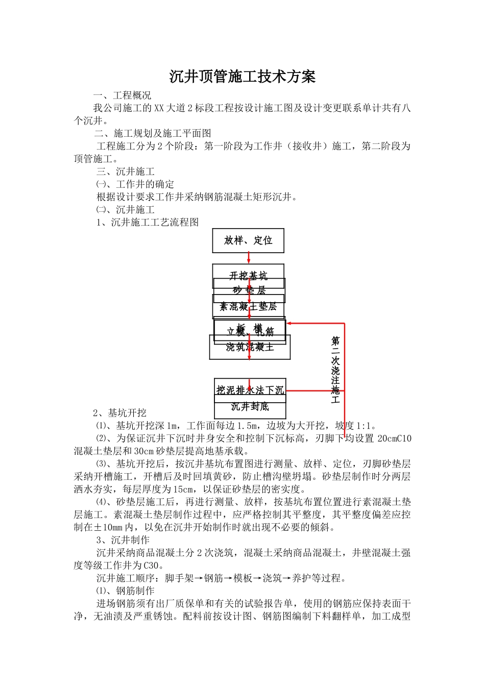 沉井顶管施工技术方案_第1页