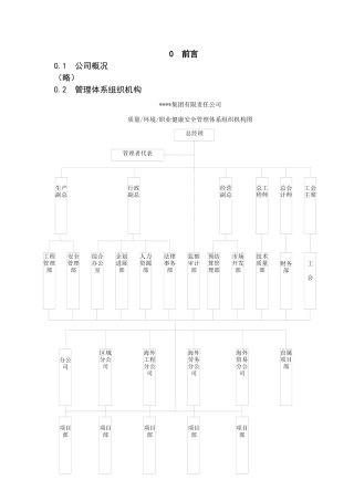 河北某大型国企质量、环境、职业健康安全管理手册