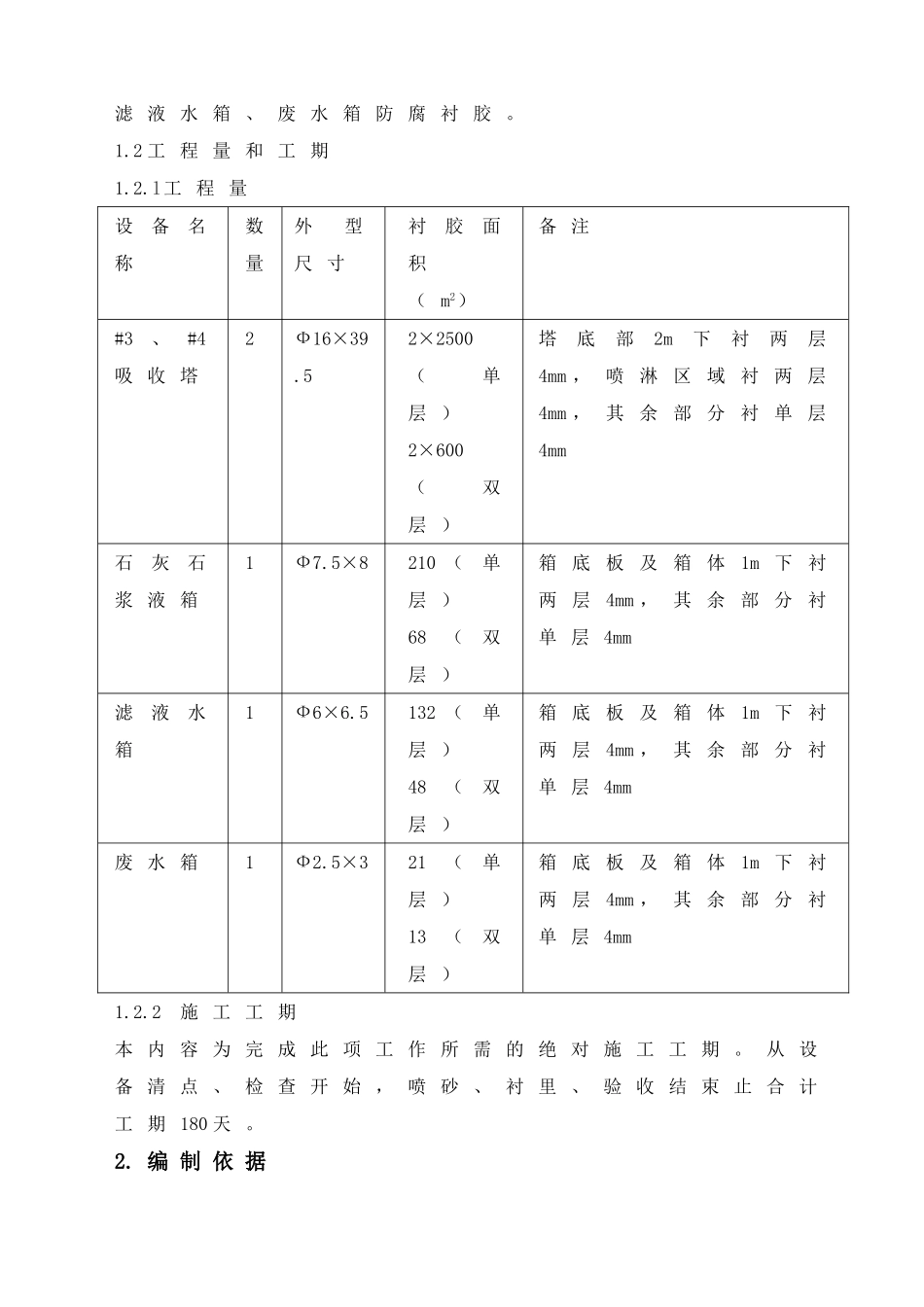 河北某电厂脱硫系统衬胶防腐施工方案_第2页