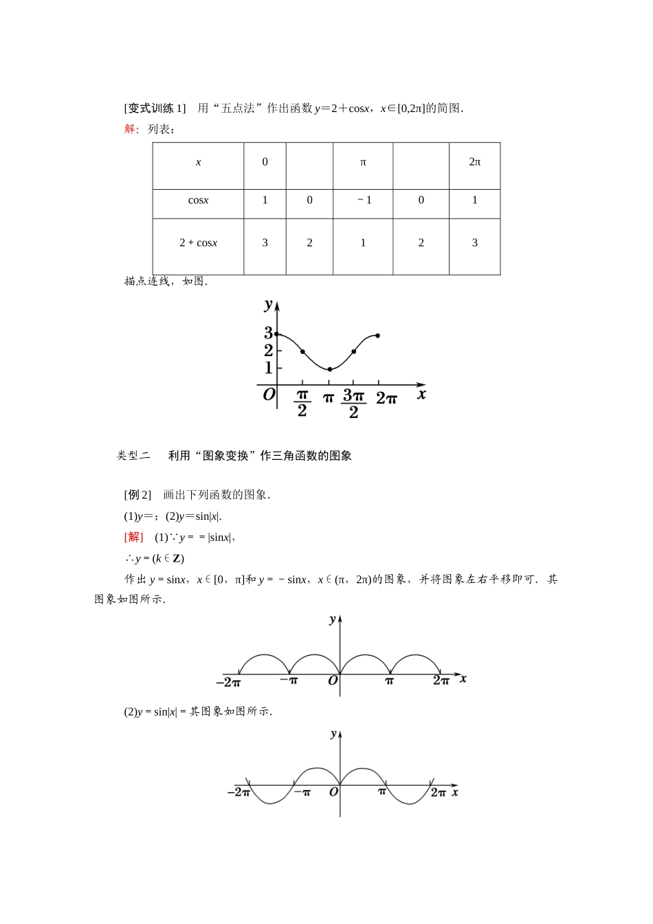 高中数学 第一章 三角函数 1.4 三角函数的图象与性质 1.4.1 正弦函数、余弦函数的图象学案（含解析）新人教A版必修4-新人教A版高二必修4数学学案_第3页