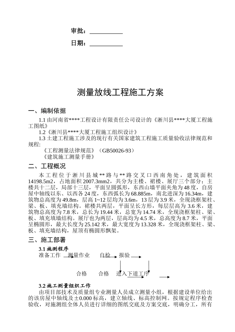 河南某大厦测量放线工程施工方案_第2页