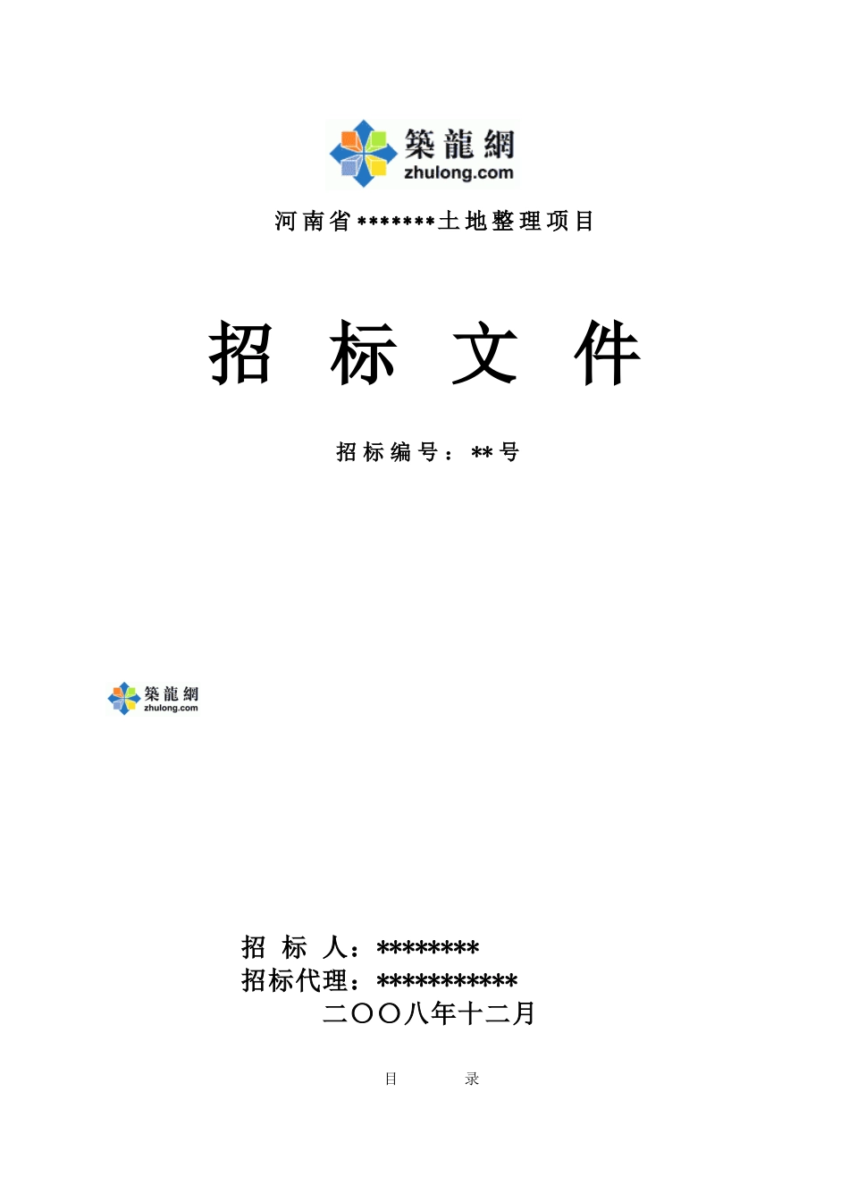 河南某地方土地整理招标文件_第1页