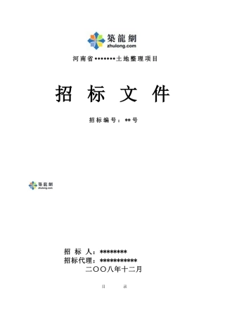 河南某地方土地整理招标文件