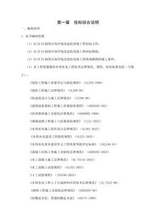 河道改造防浪堤工程技术标