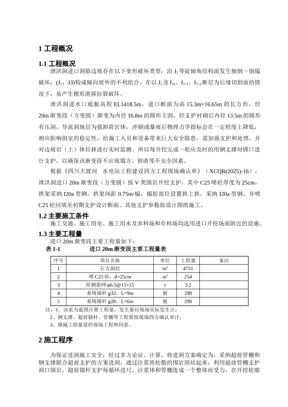 泄洪洞进口20m渐变段开挖措施_第3页