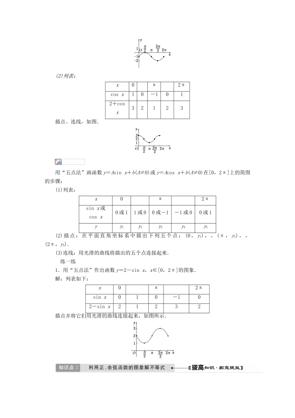 高中数学 第一章 三角函数 1.4 三角函数的图象与性质教学案 新人教A版必修4-新人教A版高一必修4数学教学案_第3页