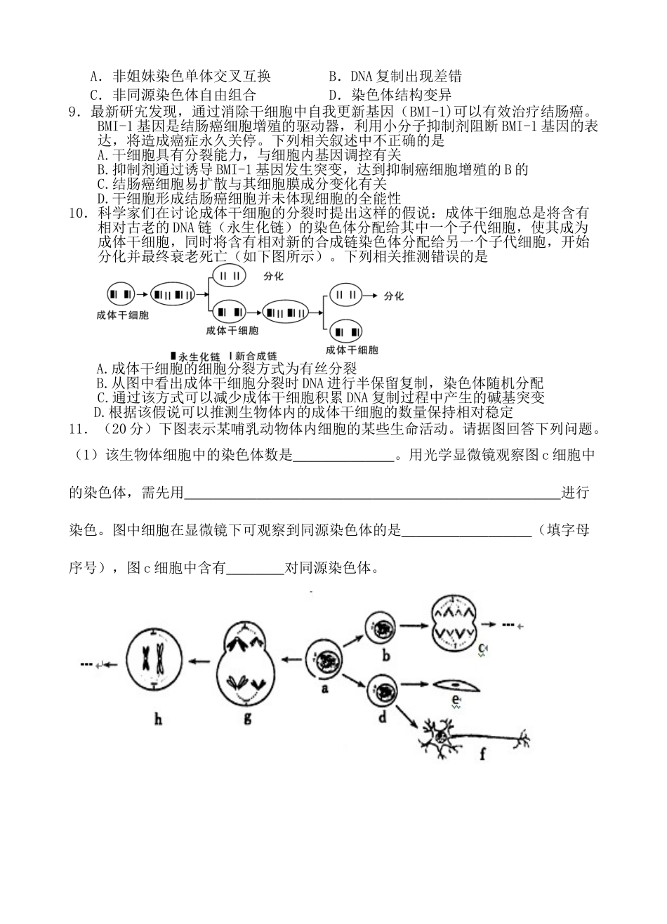 泉港一中2025高三上周练4_第2页