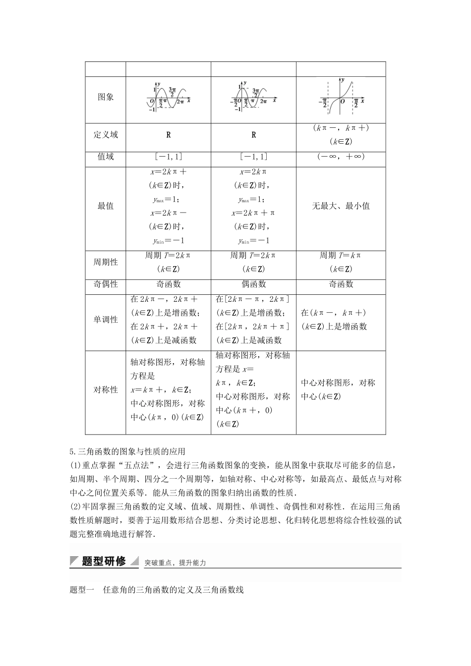 高中数学 第一章 三角函数学案 苏教版必修4-苏教版高一必修4数学学案_第2页