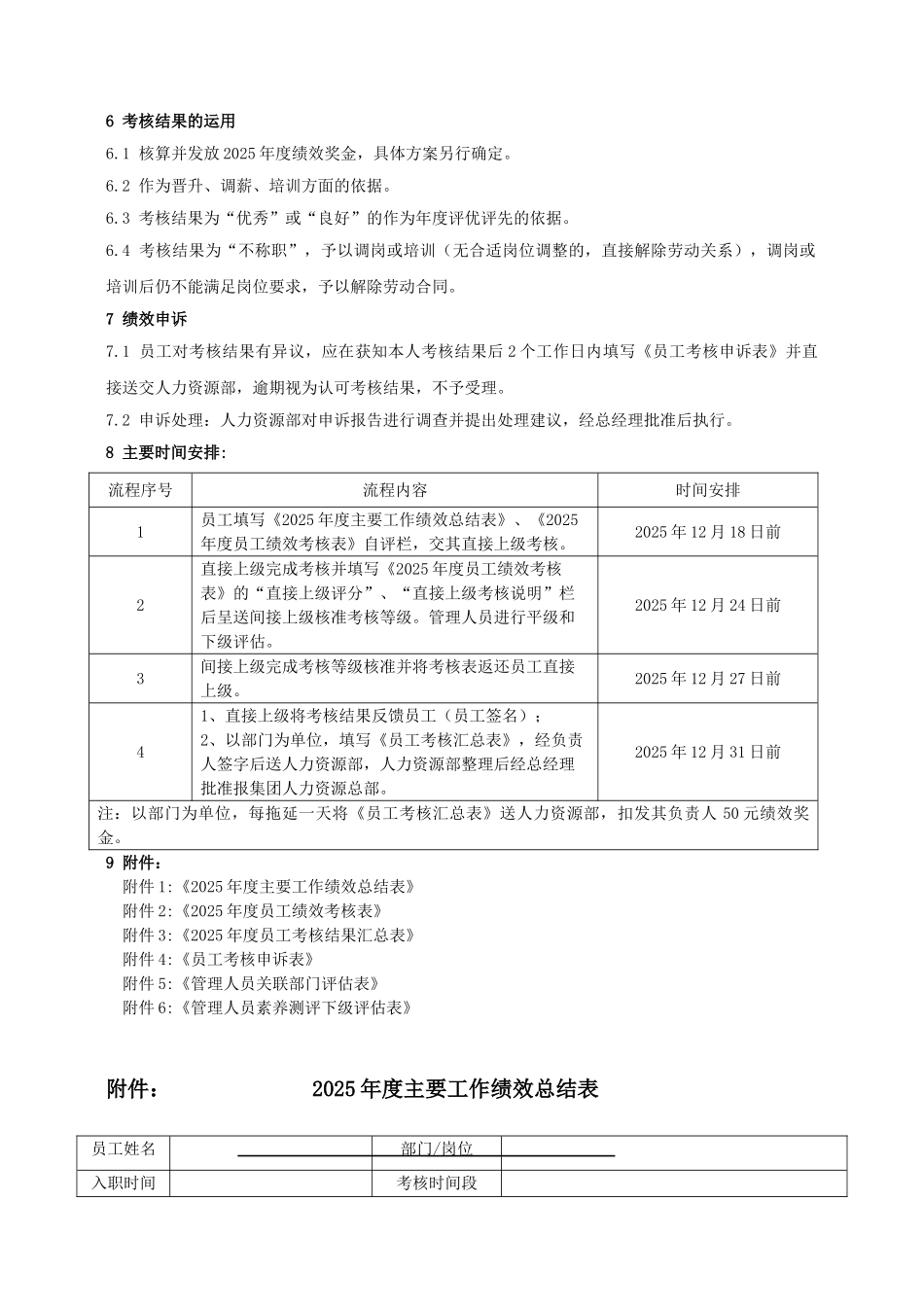 泰富重工2025年度员工绩效考核方案_第2页