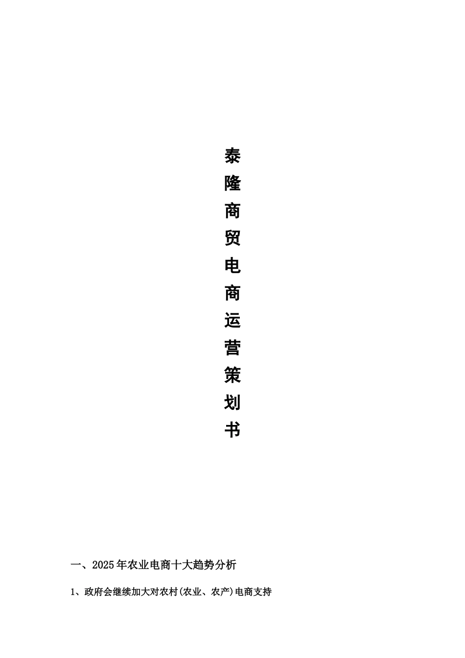 泰隆商贸电商运营策划书_第1页