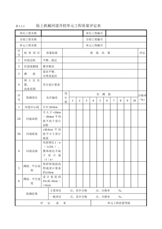 泵站工程质量检验评定表