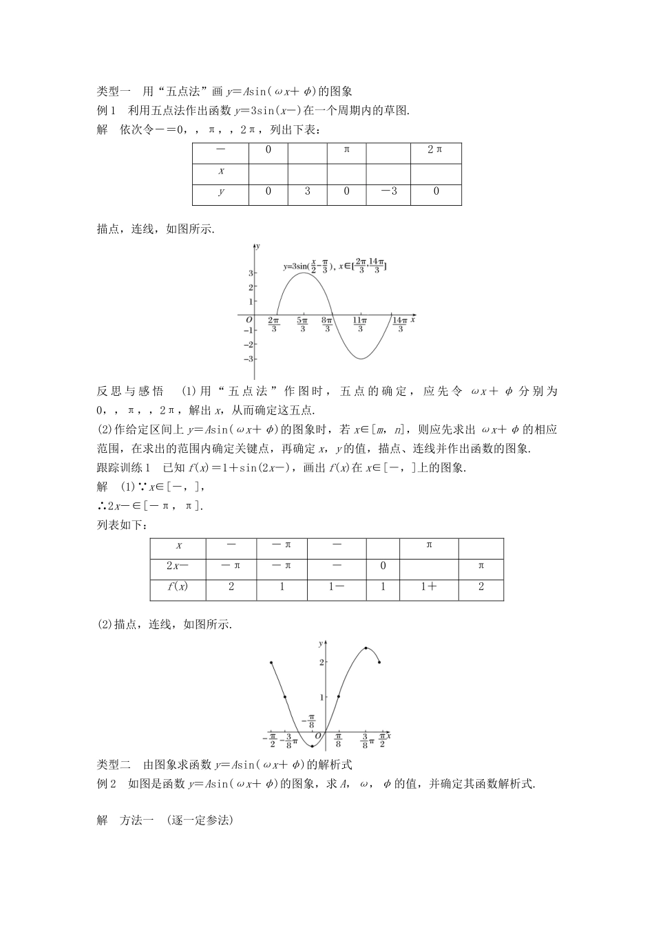 高中数学 第一章 三角函数 1.5 函数yAsin（ωx＋φ）的图象（二）导学案 新人教A版必修4-新人教A版高一必修4数学学案_第2页