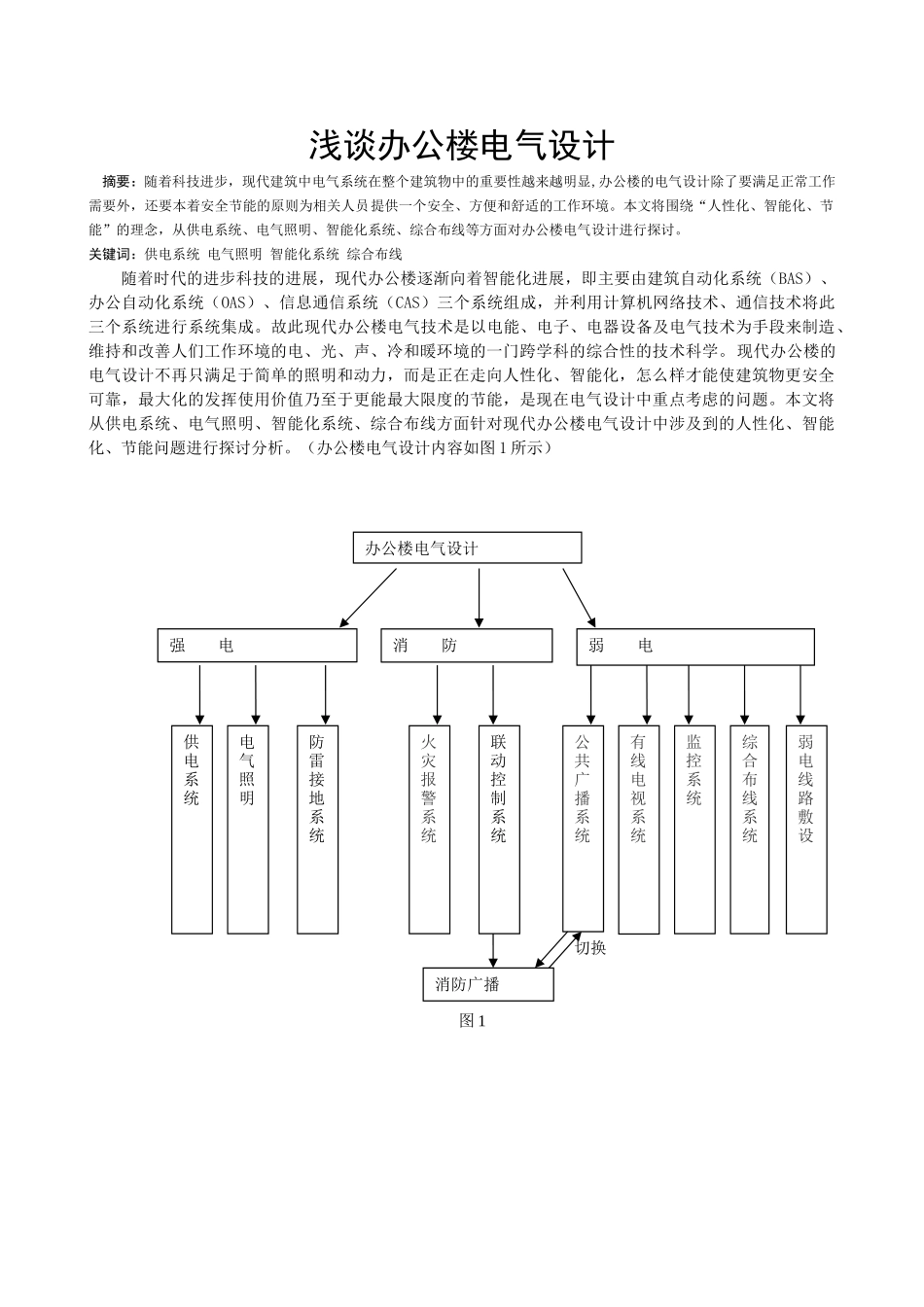 浅谈办公楼的电气设计_第1页