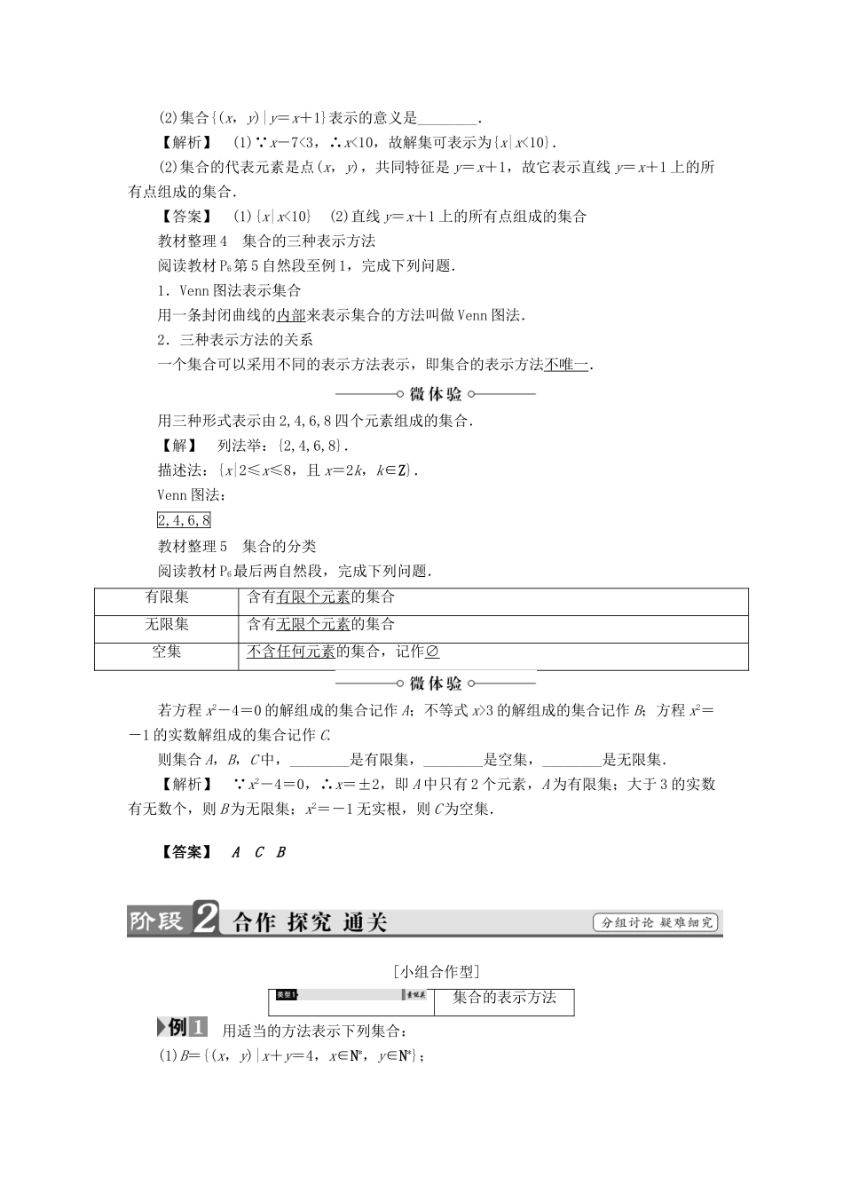 高中数学 第一章 集合 1.1 第2课时 集合的表示学案 苏教版必修1-苏教版高一必修1数学学案_第2页